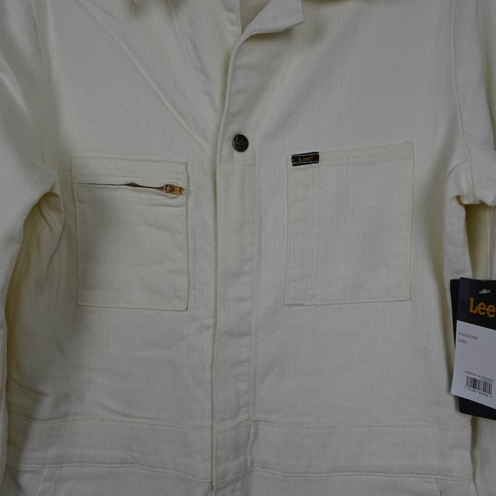 Free People Lee Union Coverall Jumpsuit Women's Size M Ivory Utility Zip Up - Picture 5 of 13